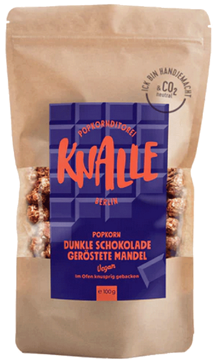 Knalle Popcorn Dunkle Schokolade Geröstete Mandel